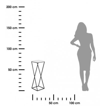Kukkasteline LOFT 70x24 cm musta/valkoinen