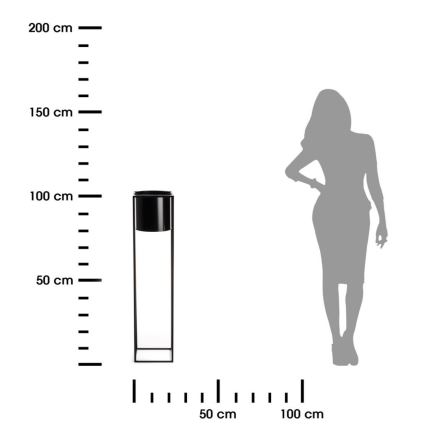 Kukkasteline RING 100x23 cm musta