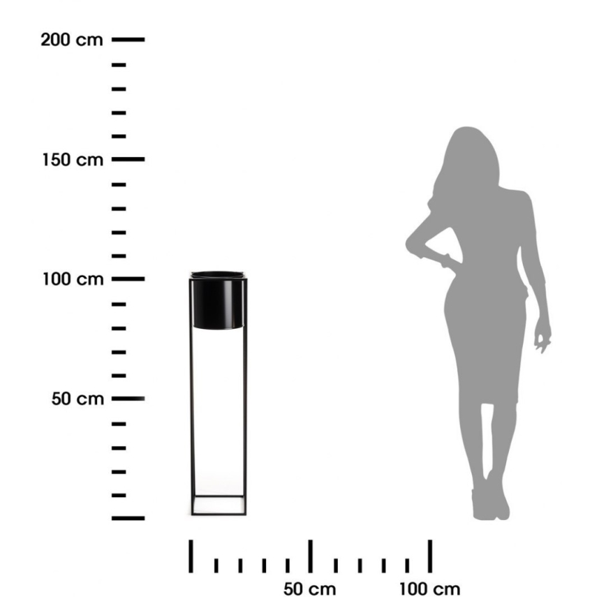 Kukkasteline RING 100x23 cm musta