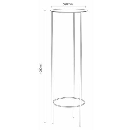 Kukkateline 100x32 cm musta