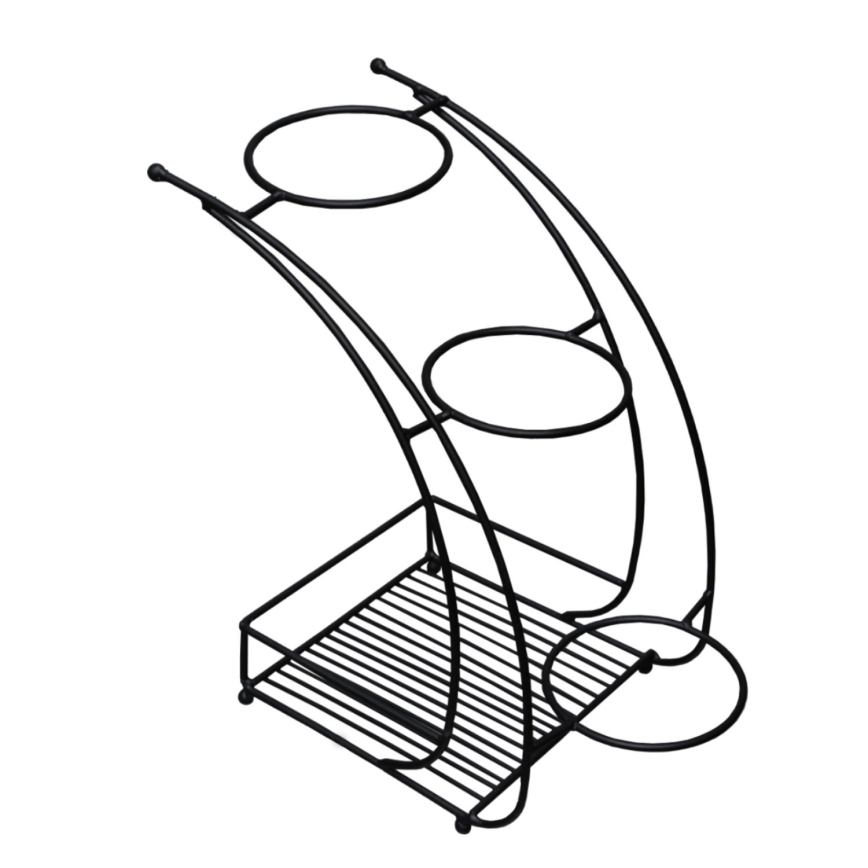 Kukkateline 37x19 cm musta/metalli