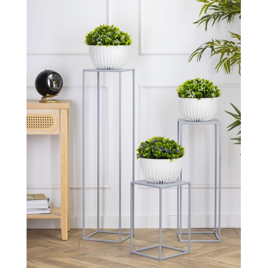 Kukkateline 70x24 cm harmaa