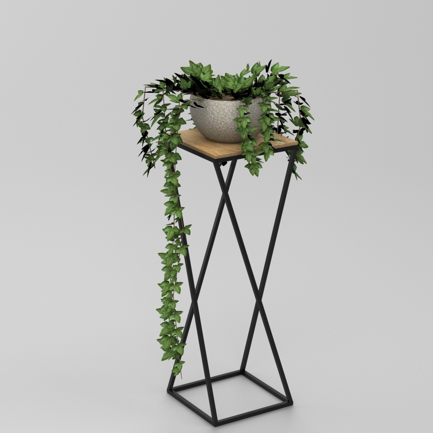 Kukkateline 70x24 cm musta