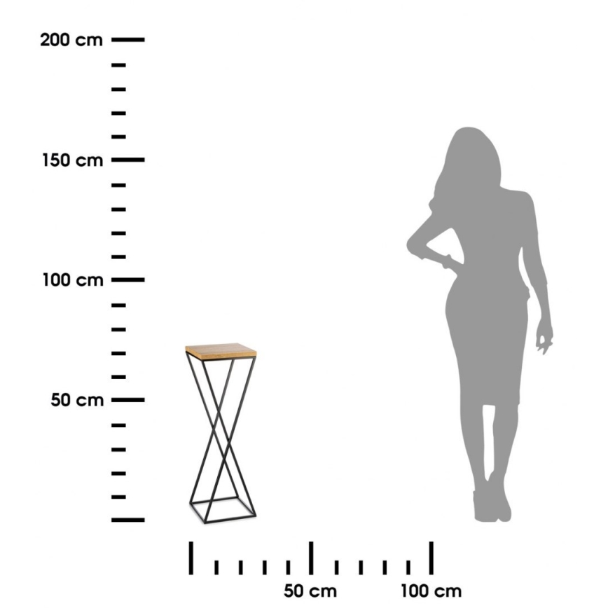 Kukkateline 70x24 cm musta/ruskea