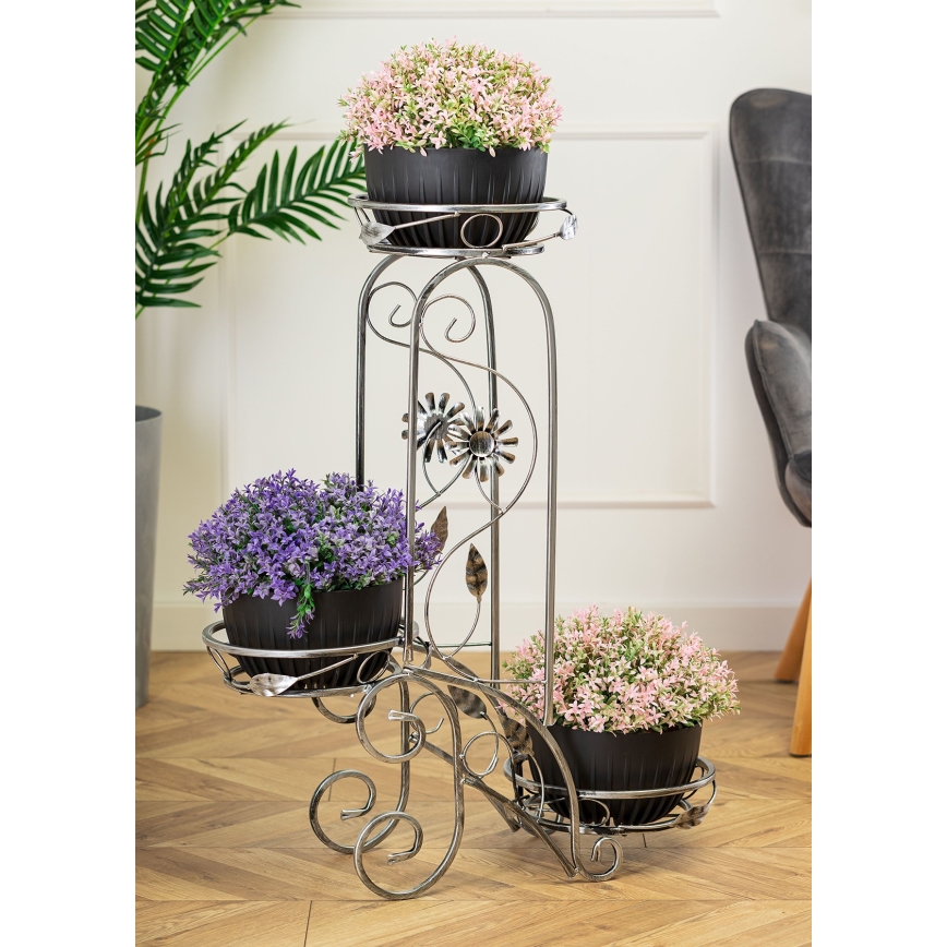 Kukkateline 88x65 cm hopea