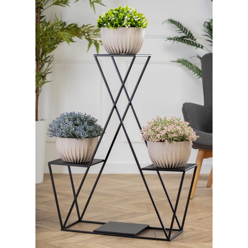 Kukkateline 95x78 cm musta