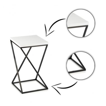 Kukkateline LOFT 40x24 cm musta/valkoinen