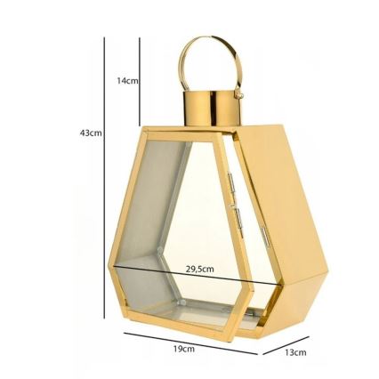 Kullanvärinen koristeellinen lyhty, 43 cm