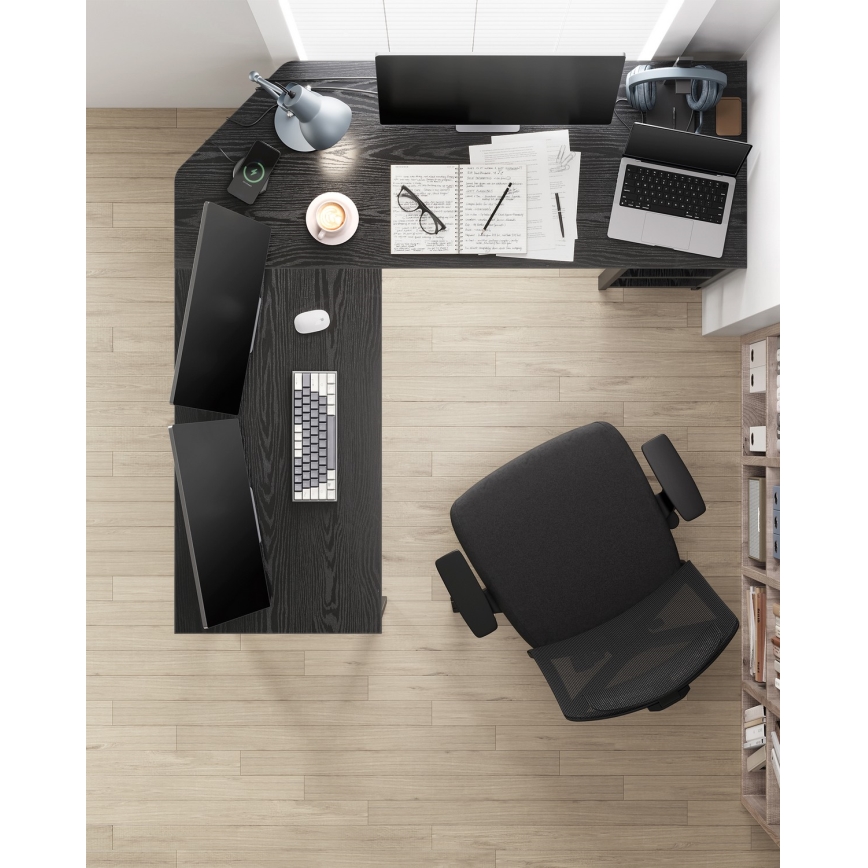 Kulmakirjoituspöytä SOLEA musta