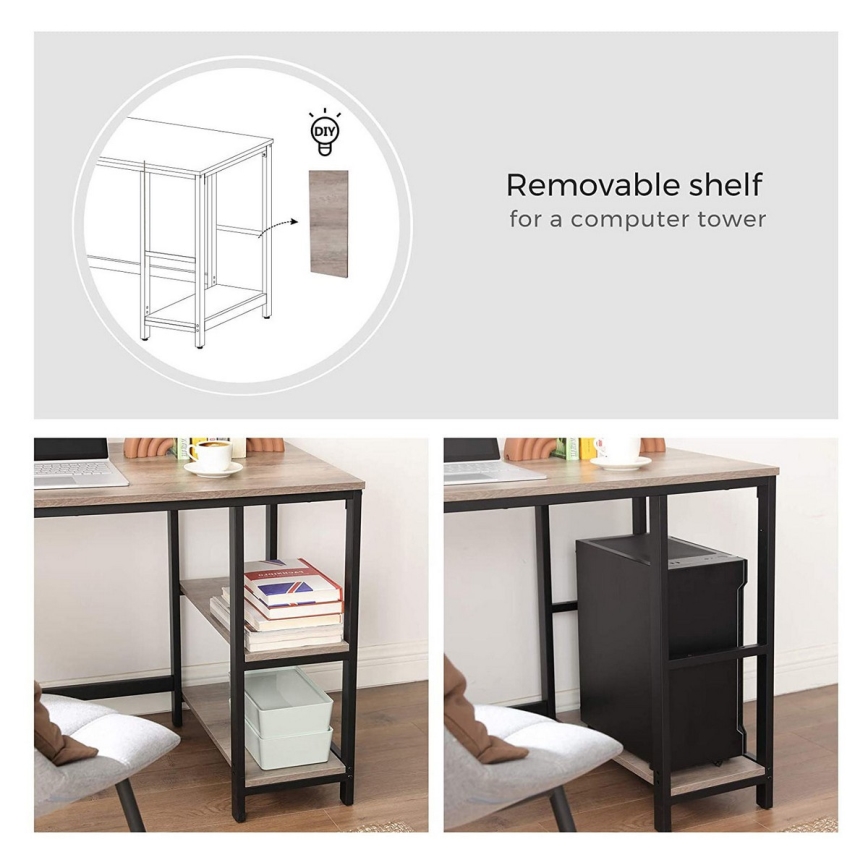 Kulmapöytä SOLEA, ruskea/musta