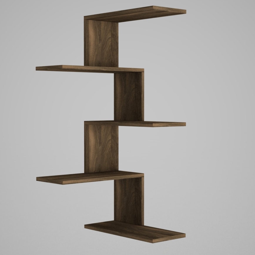 Kulmaseinähylly CANIKO 109x51,5 cm ruskea