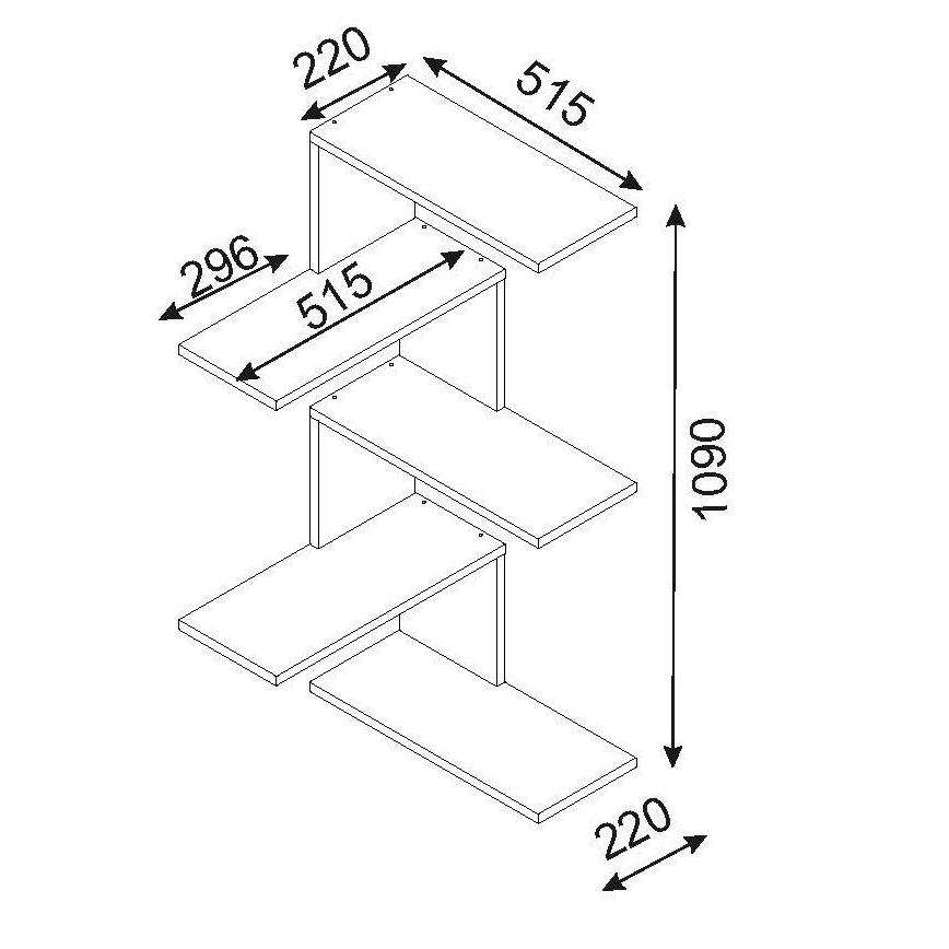 Kulmaseinähylly CANIKO 109x51,5 cm ruskea