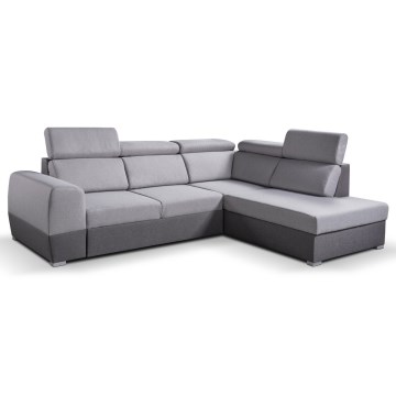 Kulmasohva L-mallinen, avattava, säilytystilalla MATRIX harmaa oikea