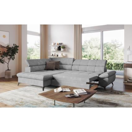 Kulmasohva MARANO, vasen, harmaa, avattava, L-mallinen