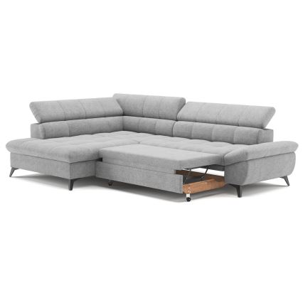 Kulmasohva MARANO, vasen, harmaa, avattava, L-mallinen