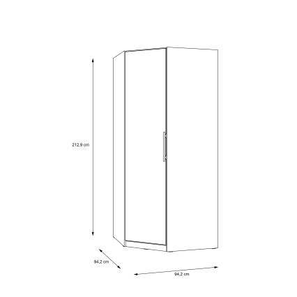 Kulmavaatekaappi MARO 94x213 cm artisan-tammi