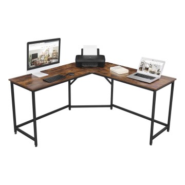 Kulmikas kirjoituspöytä SOLEA ruskea/musta