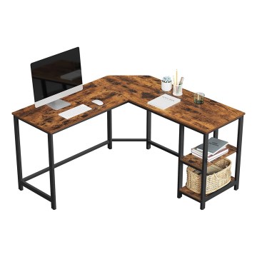 Kulmikas kirjoituspöytä SOLEA ruskea/musta