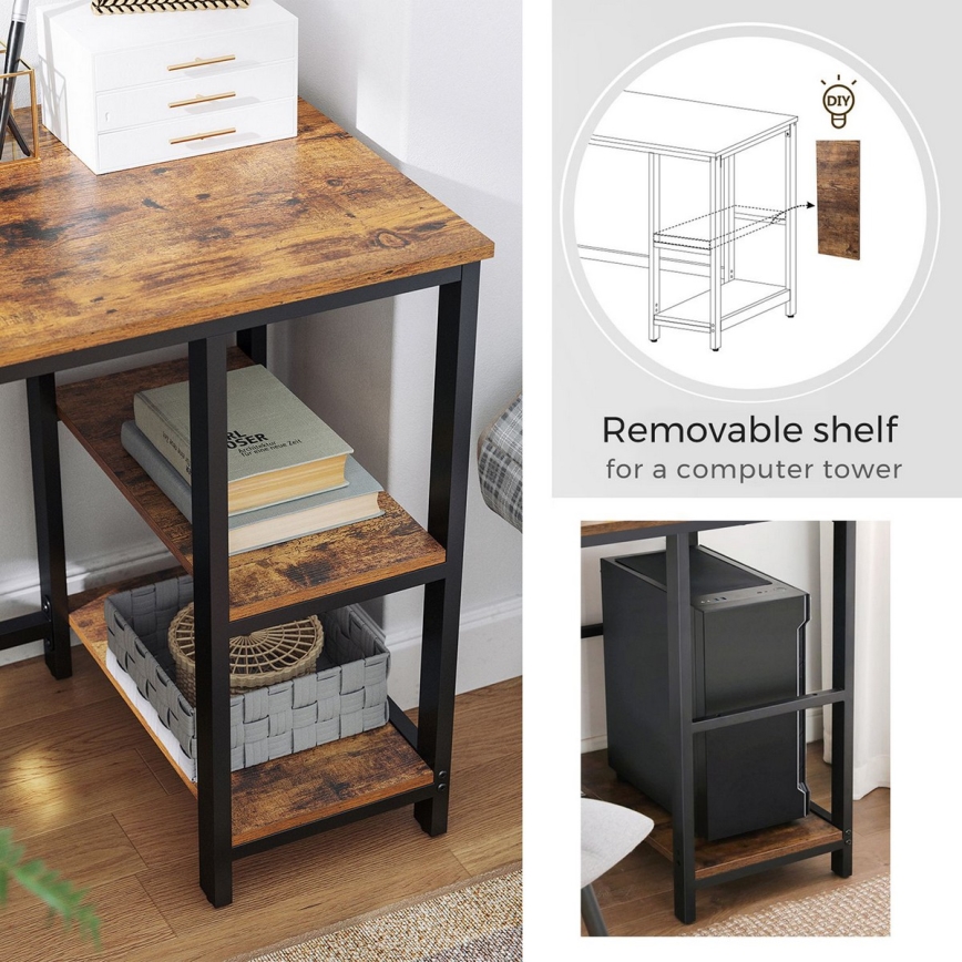 Kulmikas kirjoituspöytä SOLEA ruskea/musta