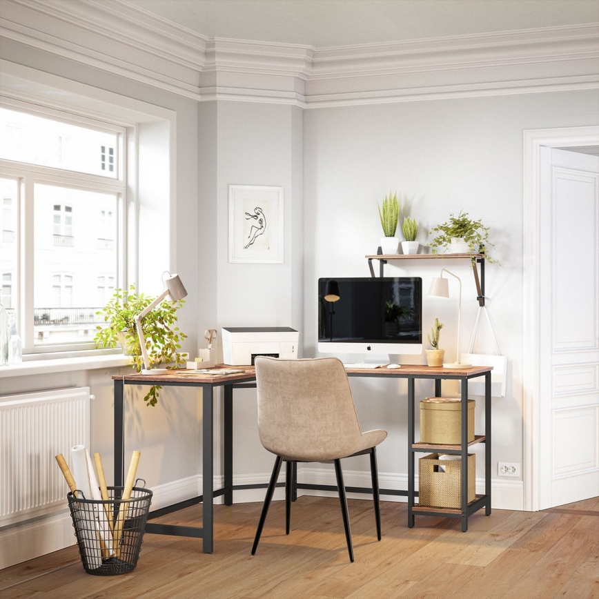 Kulmikas kirjoituspöytä SOLEA ruskea/musta