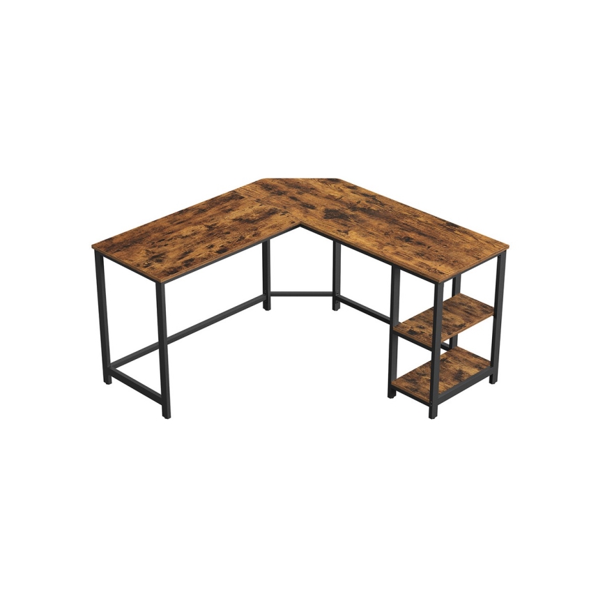 Kulmikas kirjoituspöytä SOLEA ruskea/musta