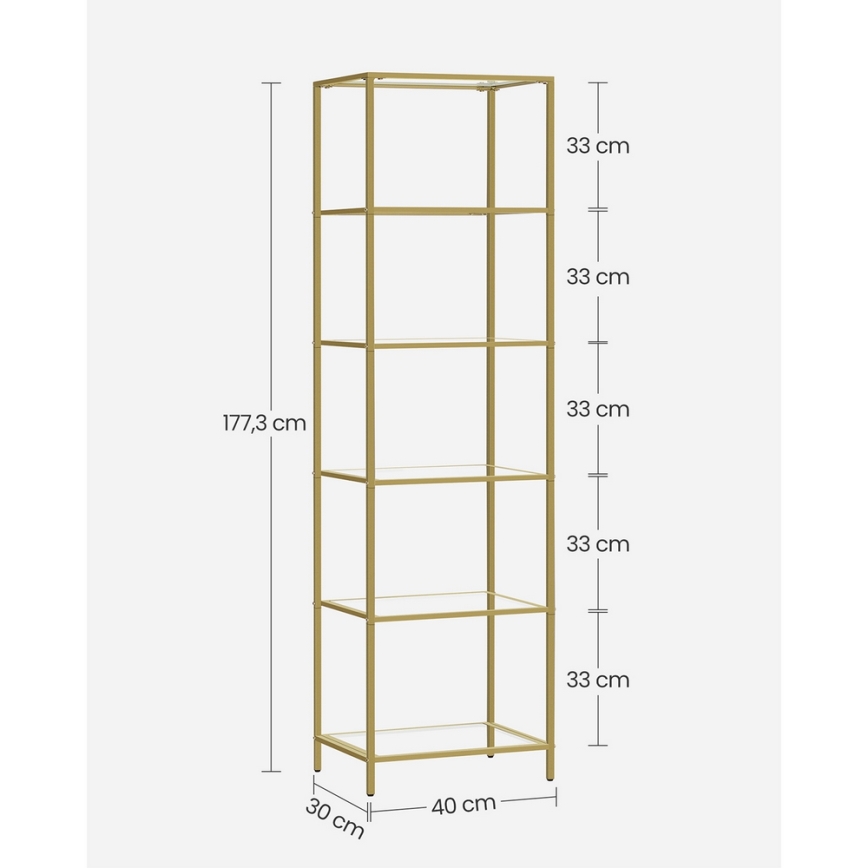 Kultainen GLASY-kirjahylly