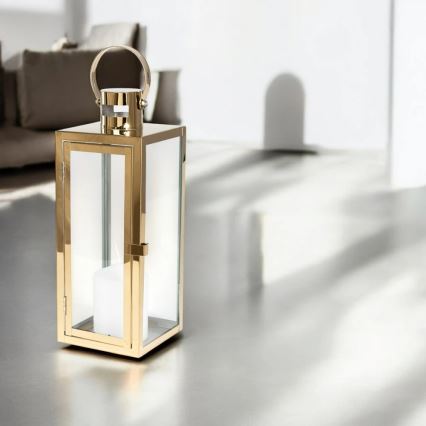 Kultainen koristelyhty 63 cm