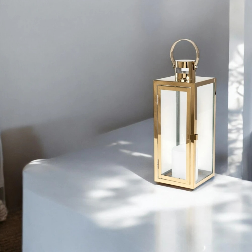 Kultainen koristelyhty 63 cm