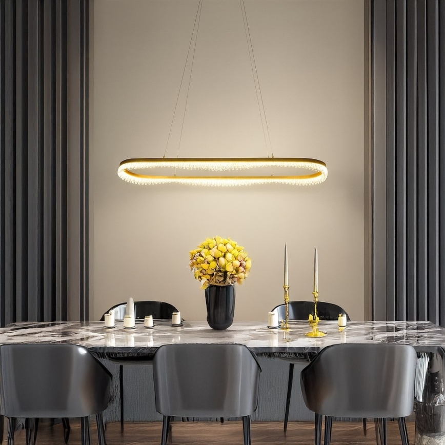 Kultainen LED-riippuvalaisin vaijerilla LED/45W/230V