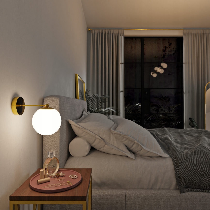 Kultainen/valkoinen seinävalaisin 1xE27/40W/230V