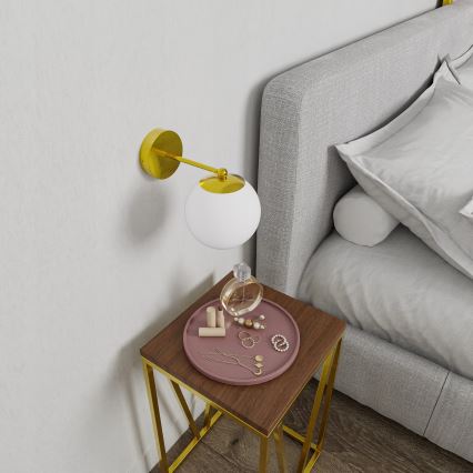 Kultainen/valkoinen seinävalaisin 1xE27/40W/230V