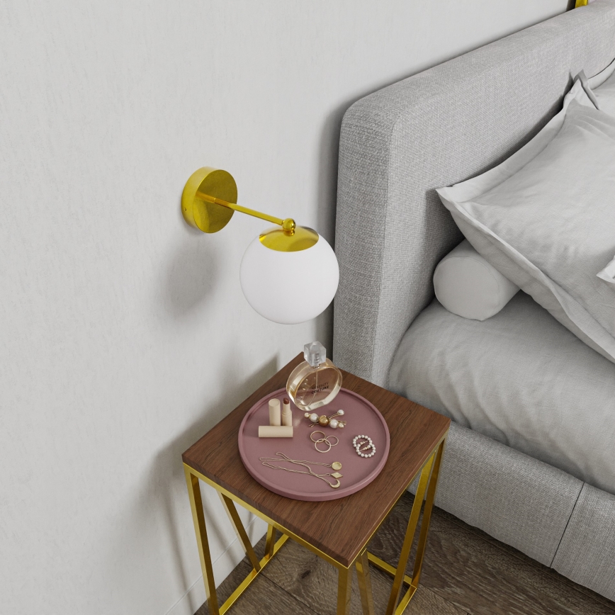 Kultainen/valkoinen seinävalaisin 1xE27/40W/230V