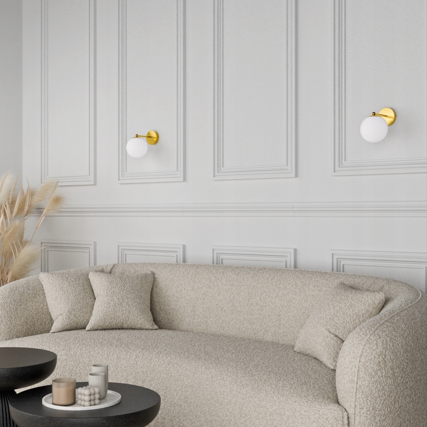 Kultainen/valkoinen seinävalaisin 1xE27/40W/230V