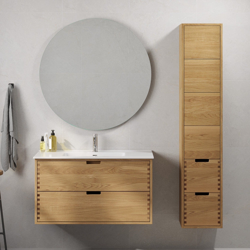 Kylpyhuoneen allaskaappi GRIBSKOV 100 cm beige/tammi