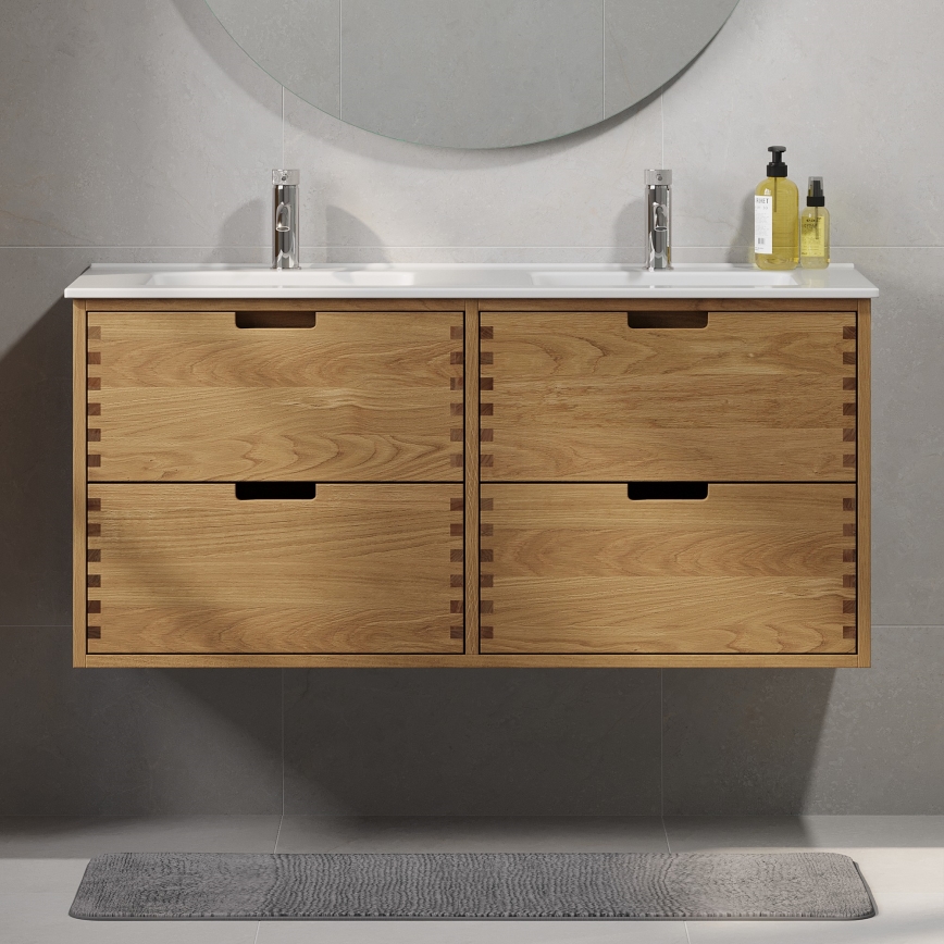Kylpyhuoneen allaskaappi GRIBSKOV 120 cm beige/tammi