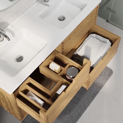 Kylpyhuoneen allaskaappi GRIBSKOV 120 cm beige/tammi