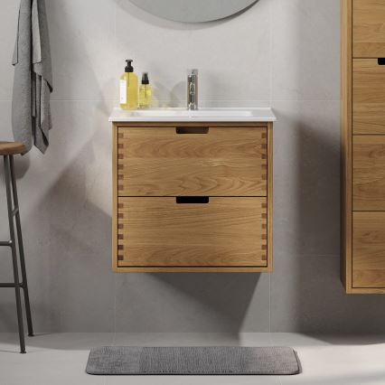Kylpyhuoneen allaskaappi GRIBSKOV 60 cm beige/tammi