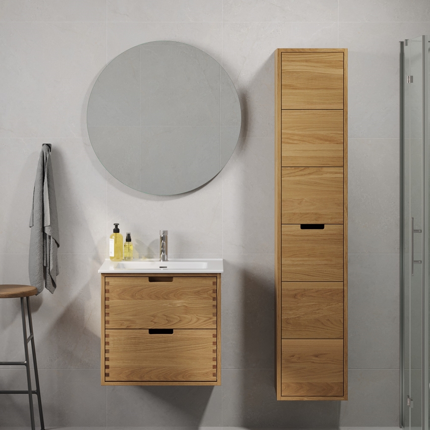 Kylpyhuoneen allaskaappi GRIBSKOV 60 cm beige/tammi