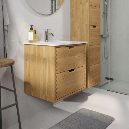 Kylpyhuoneen allaskaappi GRIBSKOV 60 cm beige/tammi