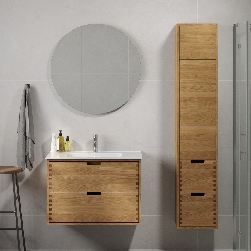 Kylpyhuoneen allaskaappi GRIBSKOV 80 cm beige/tammi