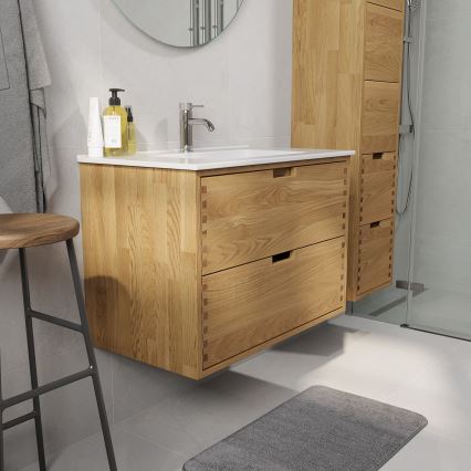 Kylpyhuoneen allaskaappi GRIBSKOV 80 cm beige/tammi