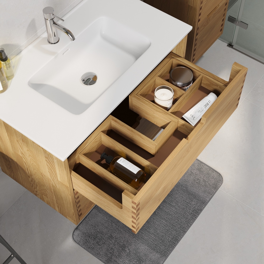 Kylpyhuoneen allaskaappi GRIBSKOV 80 cm beige/tammi