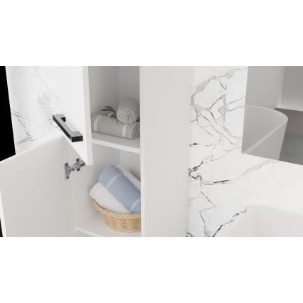 Kylpyhuoneen allaskaappi KATE pesualtaalla + peilikaappi + seinäkaappi valkoinen