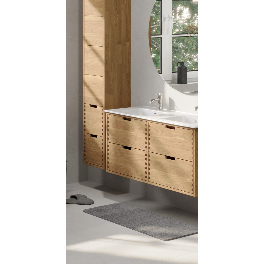 Kylpyhuoneen allaskaappi pesualtaalla GRIBSKOV 120 cm beige/tammi/valkoinen