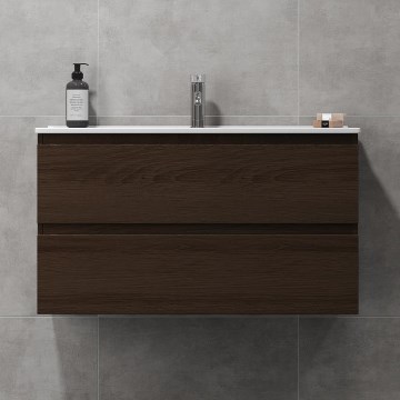 Kylpyhuoneen kaappi pesualtaalla KENWOOD 91x50x47 cm pähkinä