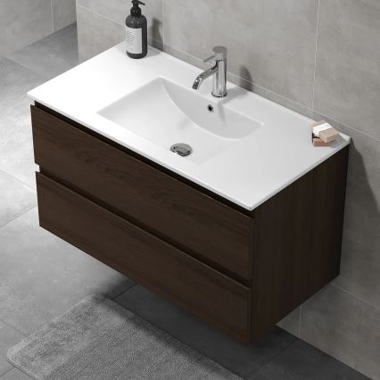 Kylpyhuoneen kaappi pesualtaalla KENWOOD 91x50x47 cm pähkinä