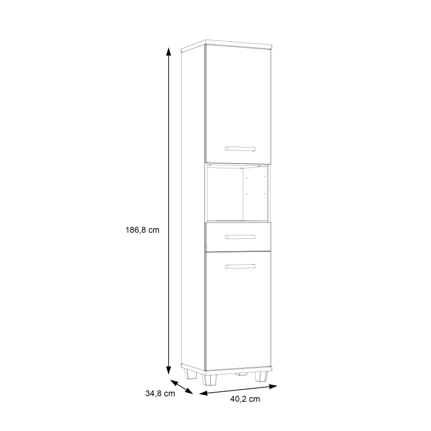 Kylpyhuoneen kaappi VENOM antrasiitti/ruskea