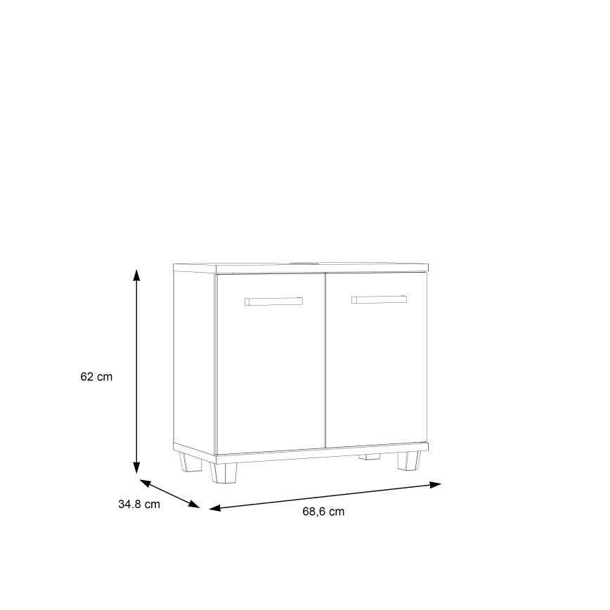 Kylpyhuoneen kaappi VENOM, valkoinen/sonoma-tammi