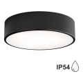 Kylpyhuoneen kattovalaisin anturilla CLEO 2xE27/24W/230V, halkaisija 30 cm, musta, IP54