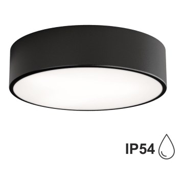 Kylpyhuoneen kattovalaisin anturilla CLEO 2xE27/24W/230V, halkaisija 30 cm, musta, IP54